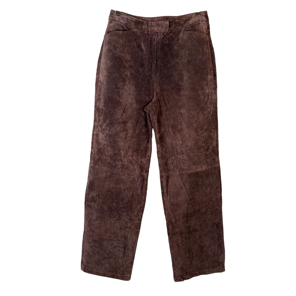 Sonoma Jean Company Women's Brown Suede Leather Pants Size 14 High Rise NWT‎ NEW